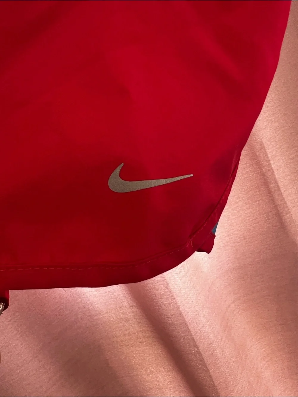 Nike Women’s Red Athletic Running Shorts with Swoosh